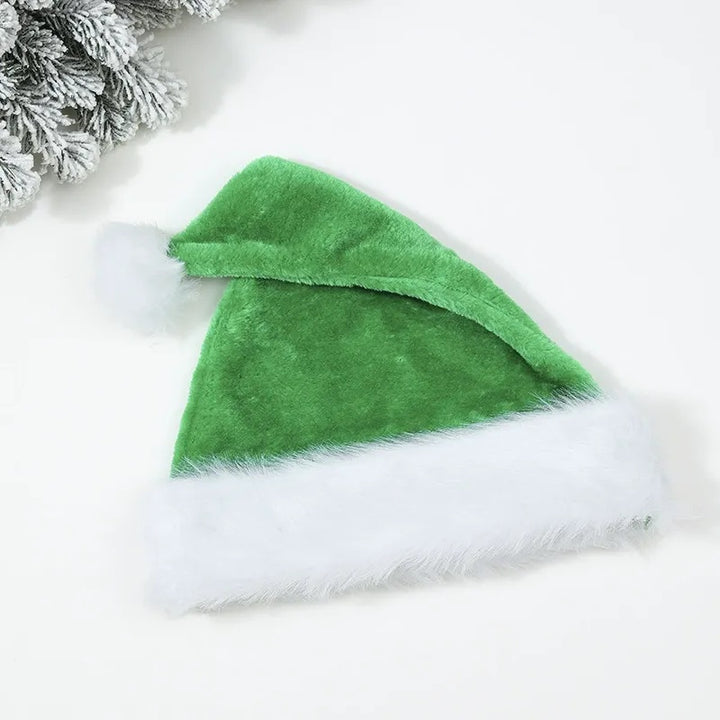 Thickened Red Christmas Hat Headwear with White Pom-poms