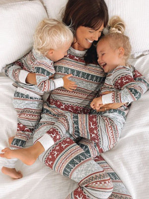 Matching Family Christmas Pajama Set with Red & Green Color-Block