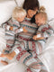 Matching Family Christmas Pajama Set with Red & Green Color-Block