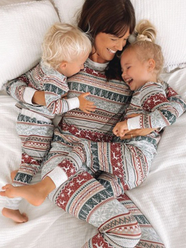 Matching Family Christmas Pajama Set with Red & Green Color-Block