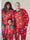 Red Crew Neck Cotton Christmas Pajamas Family Set