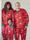 Red Crew Neck Cotton Christmas Pajamas Family Set