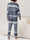 Crew Neck Matching Family Christmas Pajama Set With Blue Print