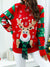 Knitted Pullover Crewneck Rib Knit Reindeer Jacquard Christmas Sweater With Scarf