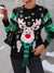 Knitted Pullover Crewneck Rib Knit Reindeer Jacquard Christmas Sweater With Scarf