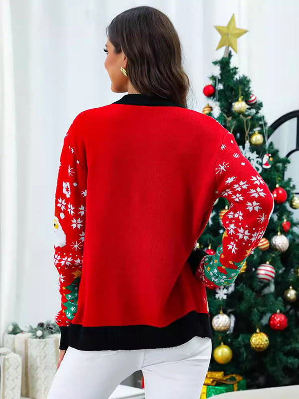 Knitted Pullover Crewneck Rib Knit Christmas Sweater
