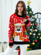 Knitted Pullover Crewneck Rib Knit Christmas Sweater