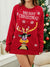 Pullover Crewneck Rib Knit Reindeer Jacquard Christmas Sweater