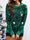 Crewneck Pullover Rib Knit Snowflake Jacquard Christmas Sweater