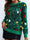 Crewneck Pullover Rib Knit Snowflake Jacquard Christmas Sweater
