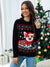 Crewneck Pullover Christmas Sweater with Allover Dog Jacquard Pattern