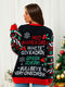 Crewneck Pullover Christmas Sweater with 3D Pom-poms