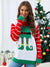 Knit Cartoon Jacquard Crewneck Pullover Rib Christmas Sweater