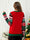Crewneck Pullover Christmas Sweater with Allover Cat Jacquard Pattern