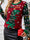 Red Thickened knit Cartoon Jacquard Crewneck Pullover Rib Christmas Sweater