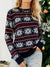 Snowflake Jacquard Crewneck Pullover Christmas Sweater