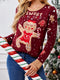 Cartoon Jacquard Thickened knit Crewneck Pullover Christmas Sweater