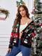V-Neck Long Sleeve Cardigan Christmas Sweater