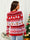 Red Pullover Crewneck Rib Knit Reindeer Color-Blocked Christmas Sweater