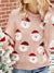 Santa Print Crew Neck Long Sleeve Loose Fit Pullover Christmas Sweater