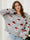Santa Print Crew Neck Long Sleeve Loose Fit Pullover Christmas Sweater
