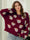 Santa Print Crew Neck Long Sleeve Loose Fit Pullover Christmas Sweater
