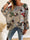 Women's Soft Crocheted Crew Neck Long Sleeves Christmas Sweater