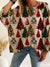 Women's Soft Crocheted Crew Neck Long Sleeves Christmas Sweater
