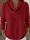 Women's Retro Soft Triangle Neck Solid Color Sweater