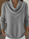 Women's Retro Soft Triangle Neck Solid Color Sweater