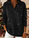 Polo Collar Shiny Loose Christmas Sweater