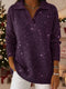 Polo Collar Shiny Loose Christmas Sweater