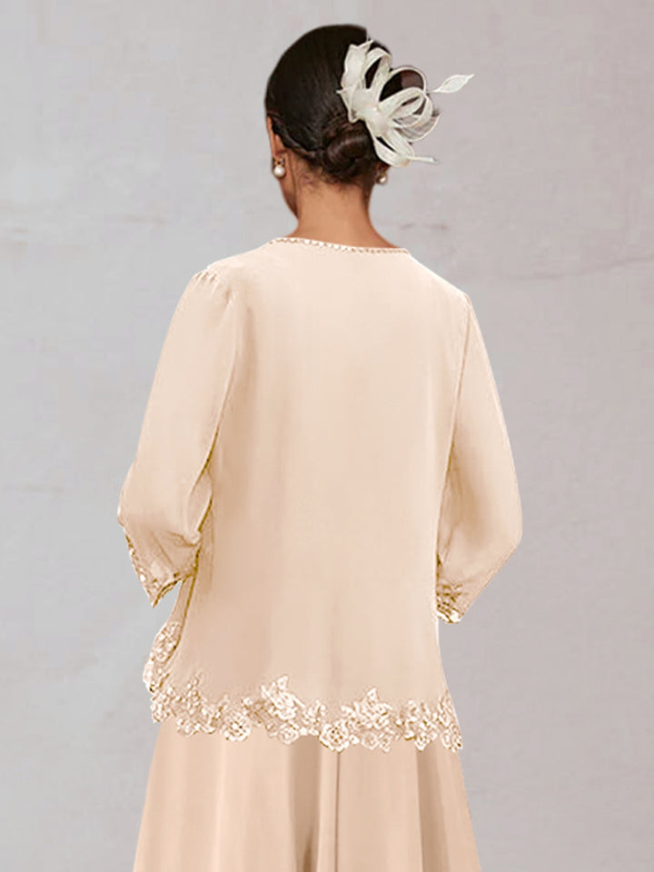 Chiffon 3/4 Sleeves Mother&
