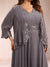 Chiffon 3/4 Sleeves Mother's Cardigan With Beading Appliques Lace