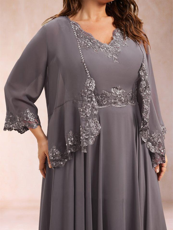 Chiffon 3/4 Sleeves Mother&