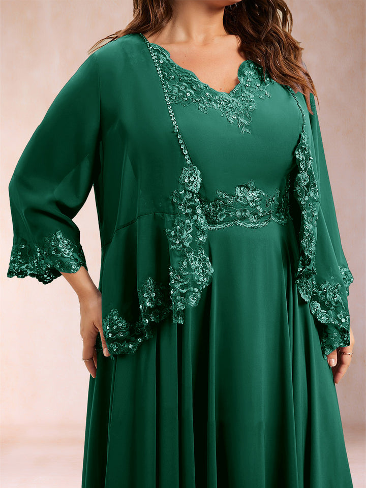 Chiffon 3/4 Sleeves Mother&