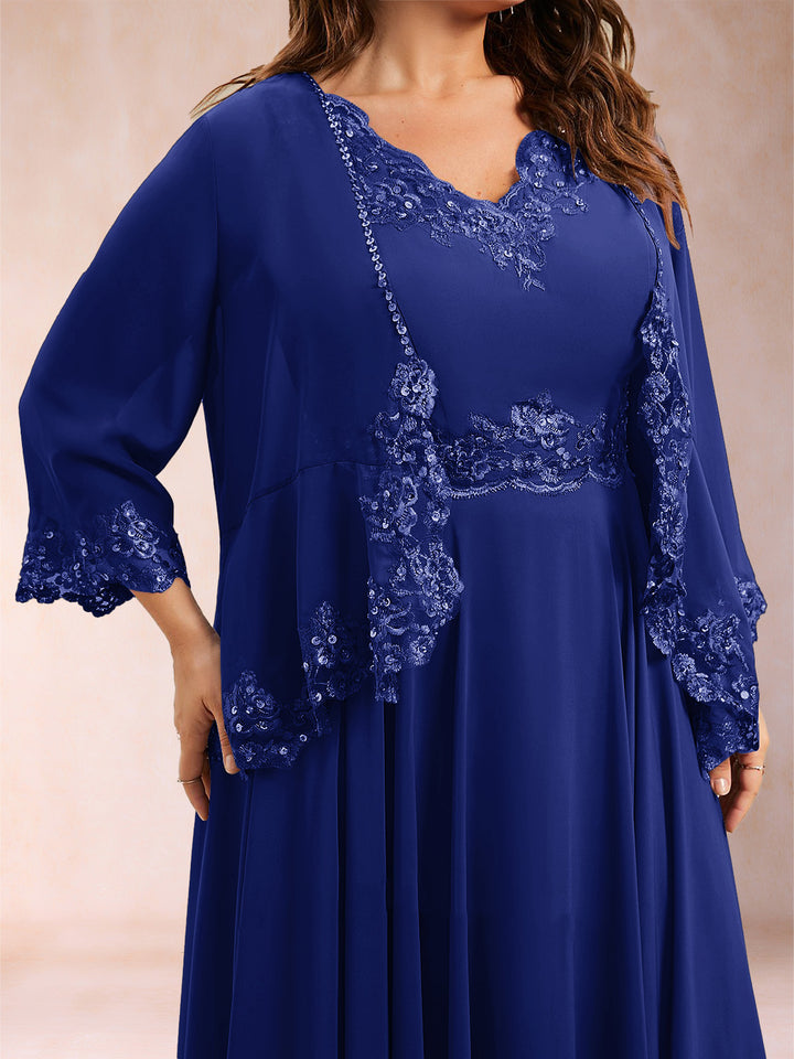 Chiffon 3/4 Sleeves Mother&