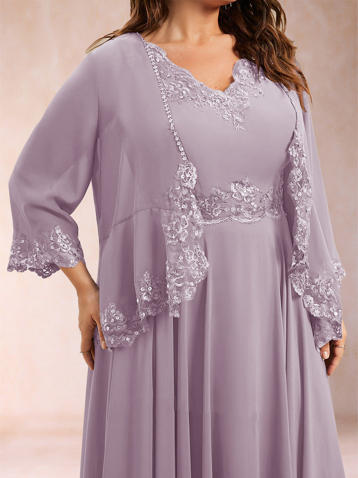 Chiffon 3/4 Sleeves Mother&