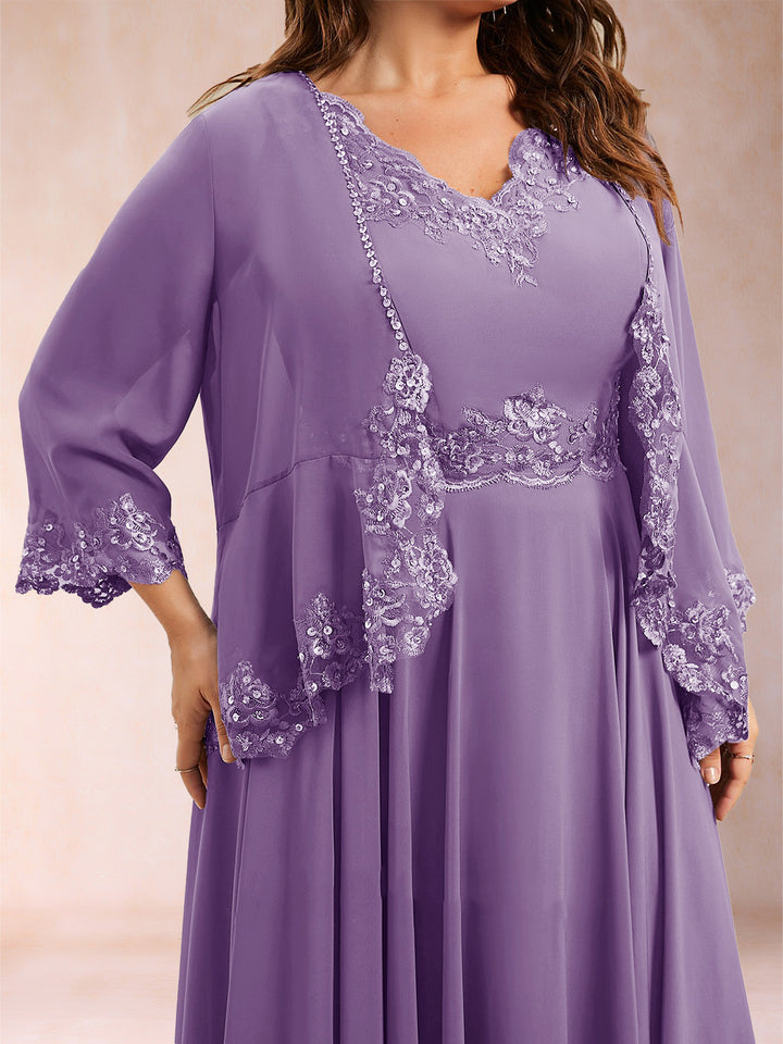 Chiffon 3/4 Sleeves Mother&