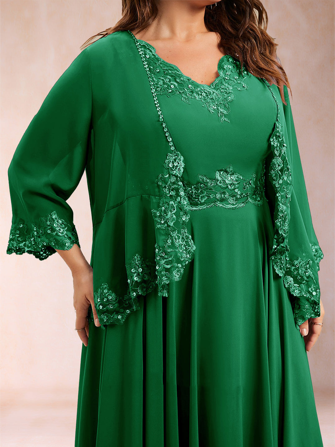 Chiffon 3/4 Sleeves Mother&