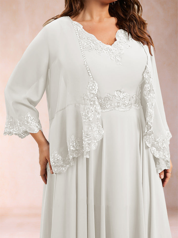 Chiffon 3/4 Sleeves Mother&