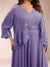 Chiffon 3/4 Sleeves Mother's Cardigan With Beading Appliques Lace