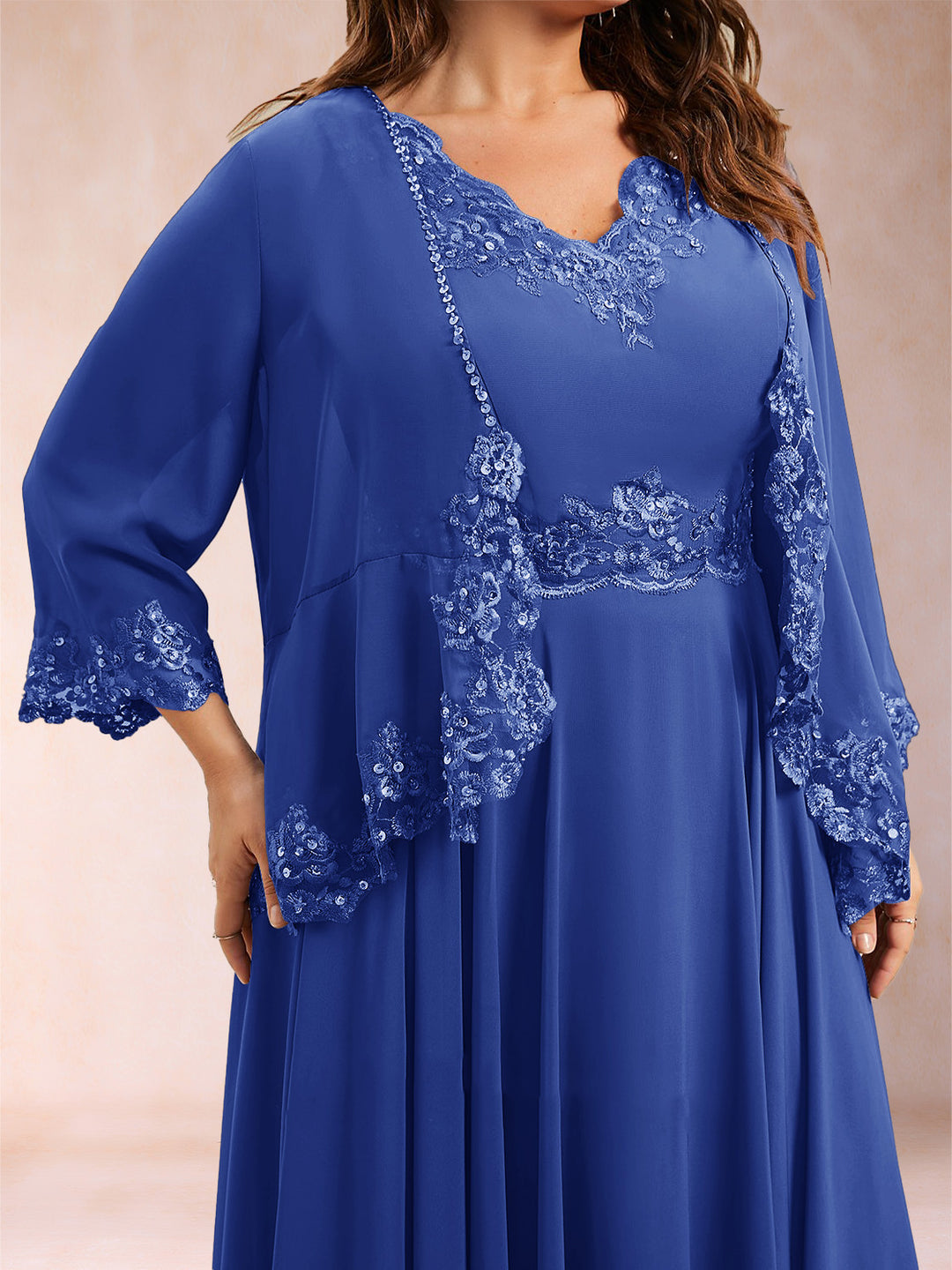Chiffon 3/4 Sleeves Mother&