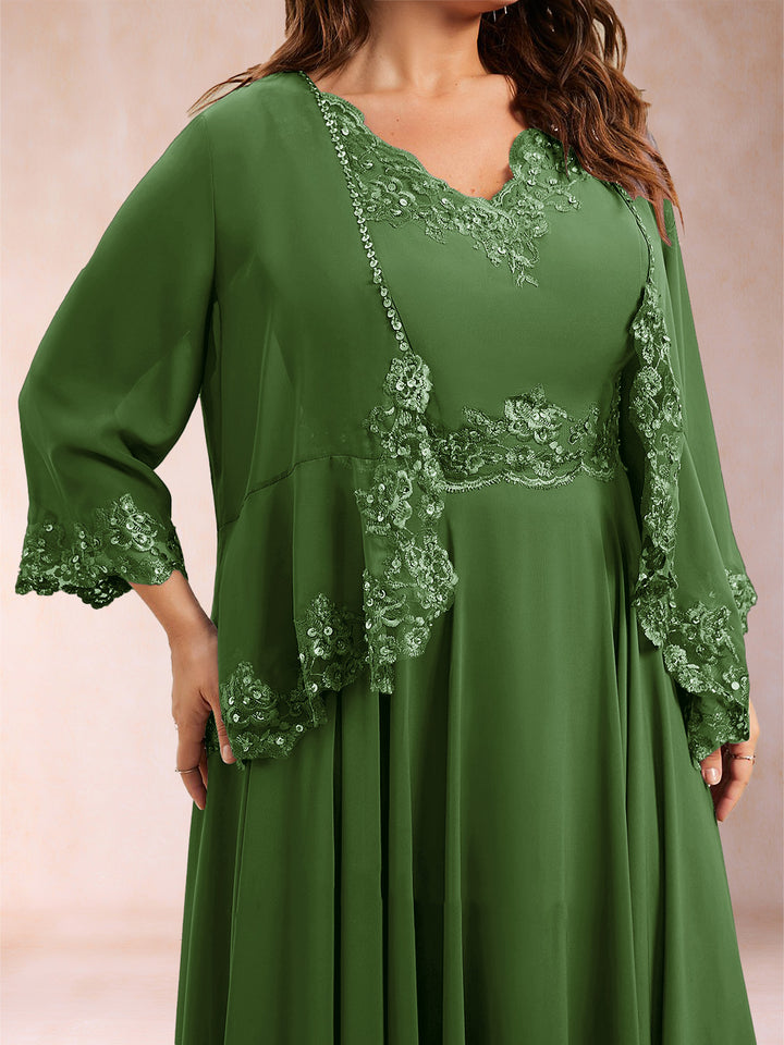 Chiffon 3/4 Sleeves Mother&