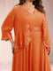 Chiffon 3/4 Sleeves Mother's Cardigan With Beading Appliques Lace