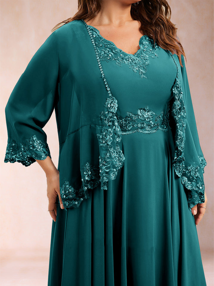 Chiffon 3/4 Sleeves Mother&