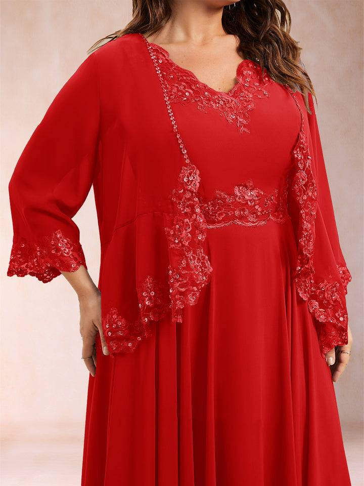 Chiffon 3/4 Sleeves Mother&