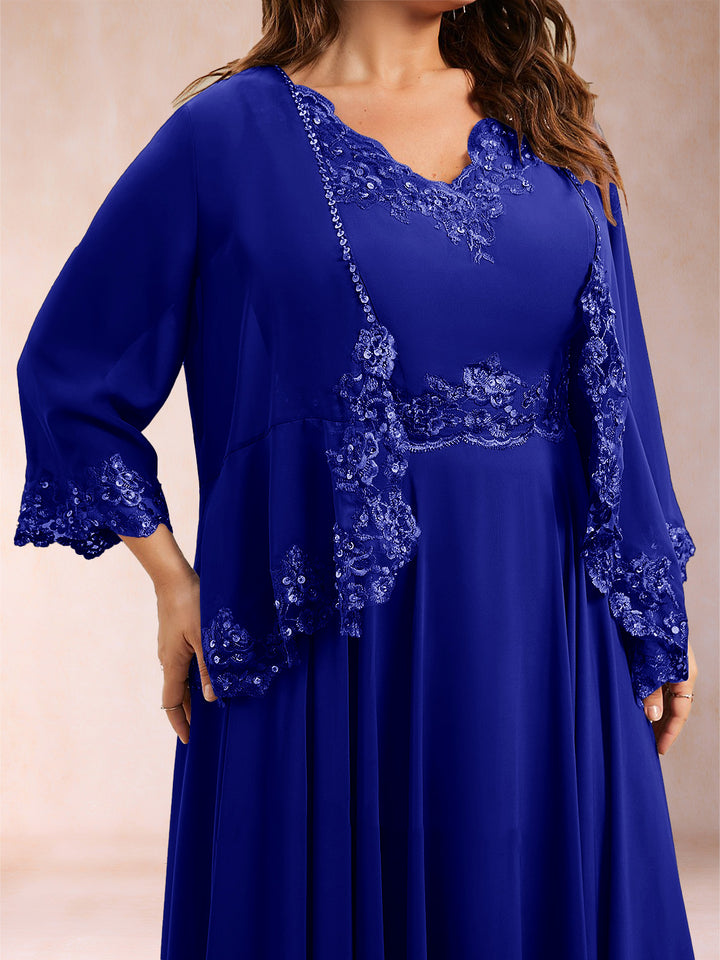 Chiffon 3/4 Sleeves Mother&