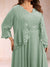 Chiffon 3/4 Sleeves Mother's Cardigan With Beading Appliques Lace