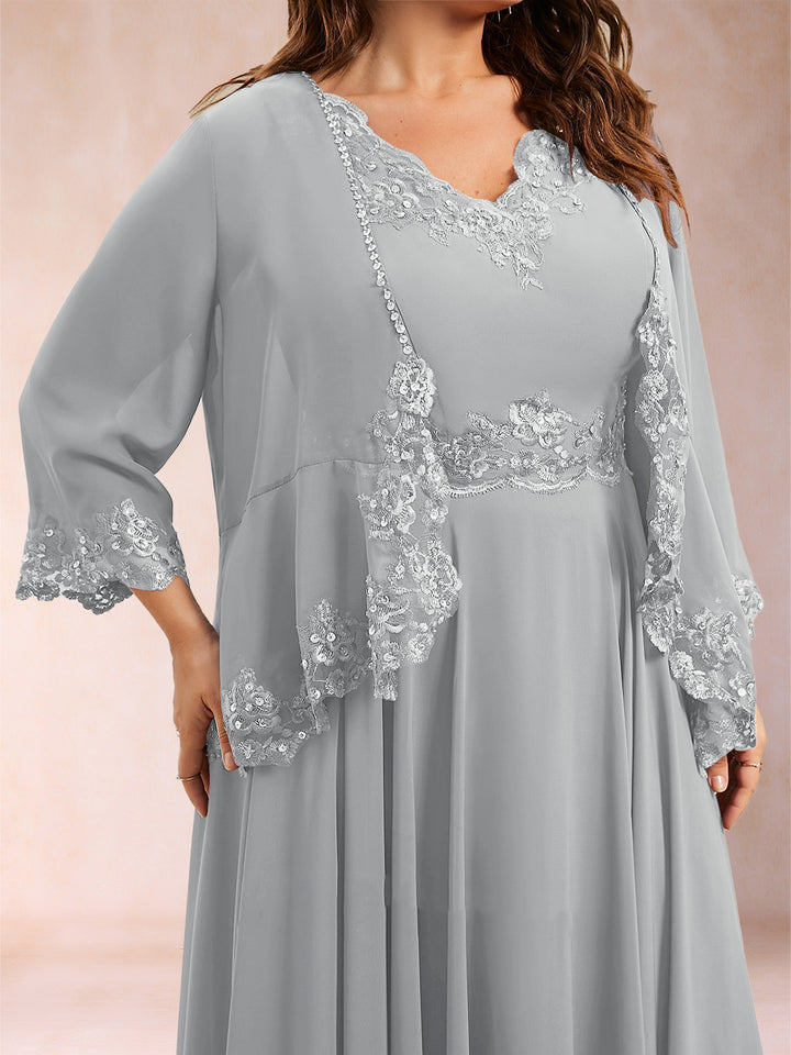 Chiffon 3/4 Sleeves Mother&
